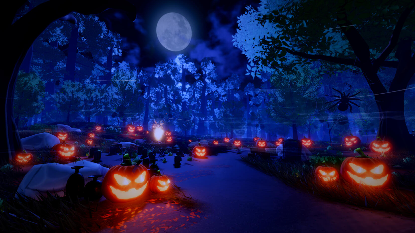 Stylized Halloween Graveyard