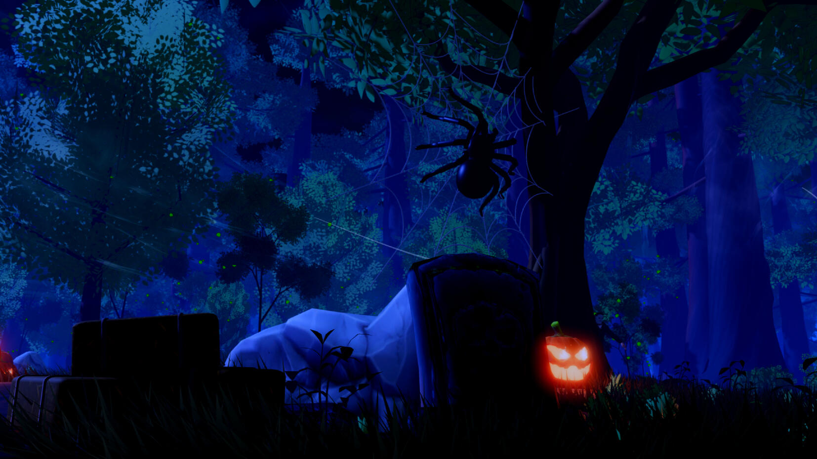 Stylized Halloween Graveyard